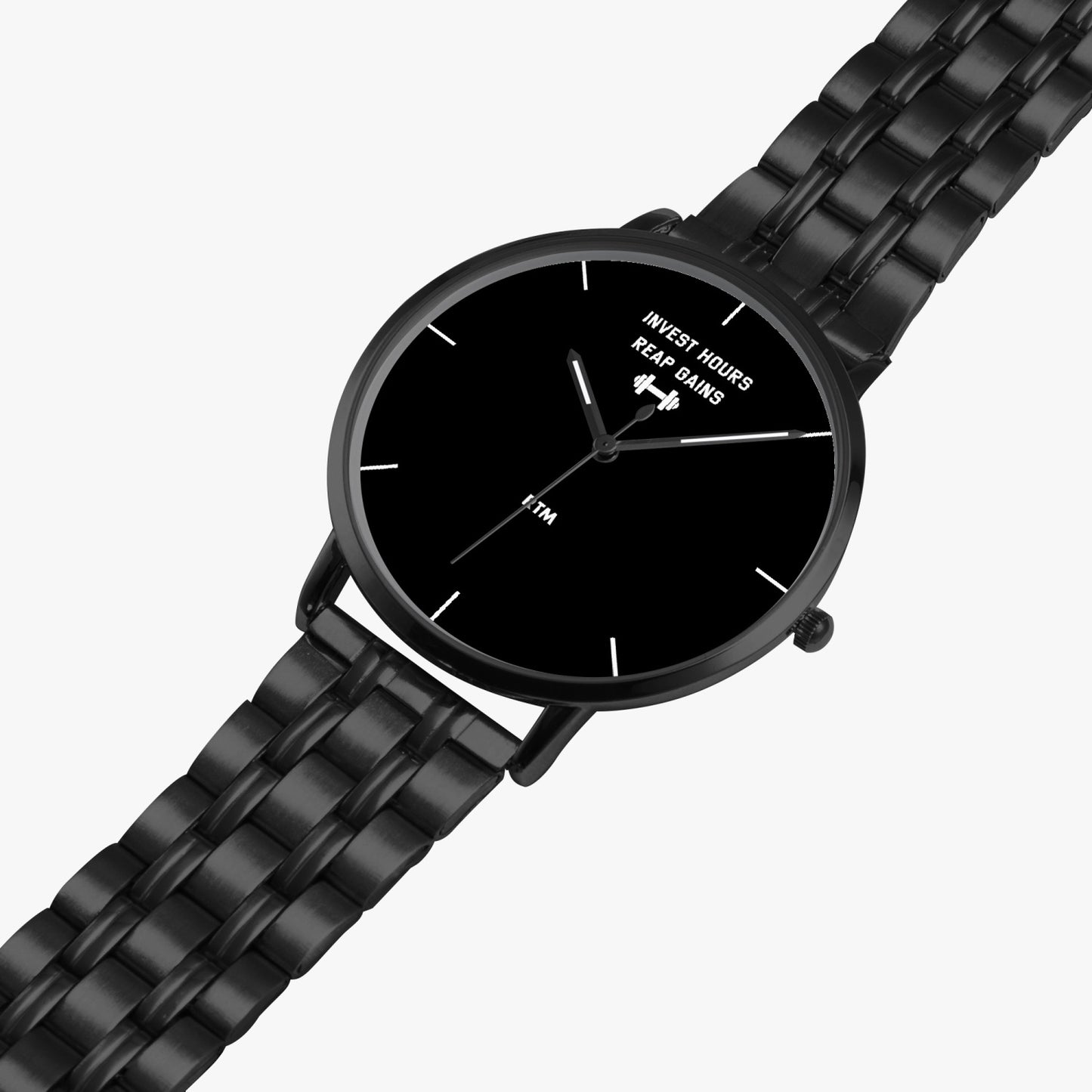 Invest Hours Reap Gains - Motivational Watch - Black/White