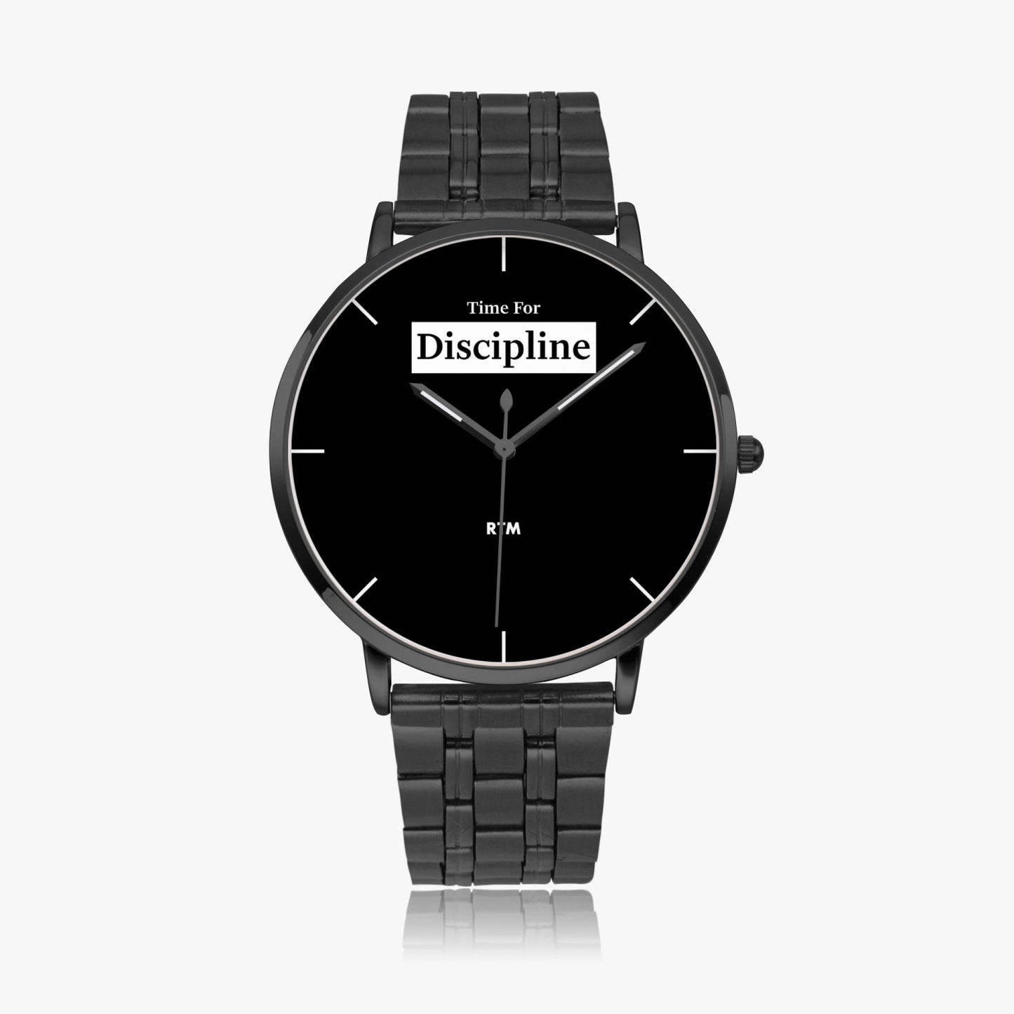 Time For Discipline - Motivational Watch - Black/White