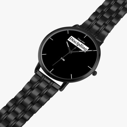 Time For Discipline - Motivational Watch - Black/White